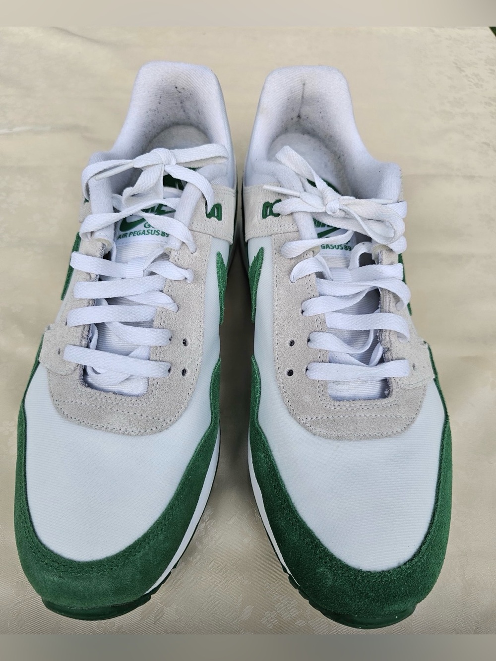 👟 Nike Air Pegasus 89 White Green Suede Sneakers Men’s Size 13